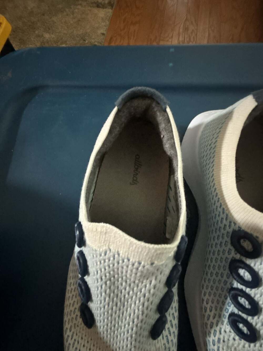 Allbirds Tree BREEZER Slip-On Shoes White Blue Women's